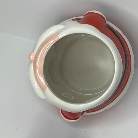 Santa Stoneware‎ Hand-Painted Candy Jar NWT Christmas Jar with Lid Trendy Decor - Picture 6 of 6